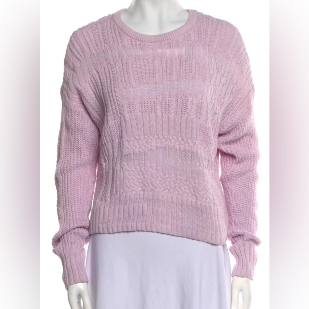 INTERMIX Light Pink Textured Knit Sweater